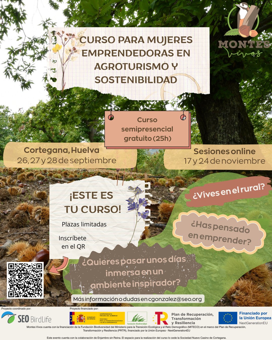 Curso semipresencial de Agroturismo y Sostenibilidad en Cortegana (25 horas)